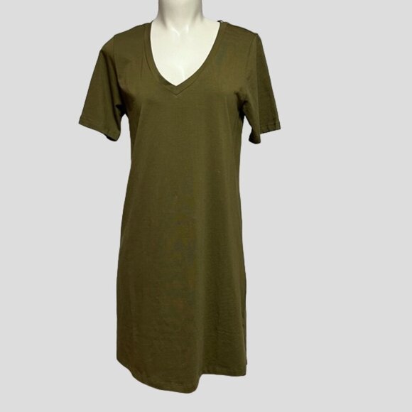 NWT Universal Standard Tesino Military Olive Jersey Loose Oversized Dress - Picture 3 of 11